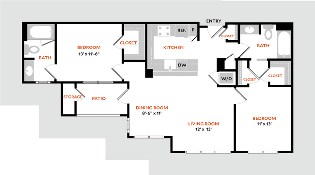 Plan 2C 1128 floor plan