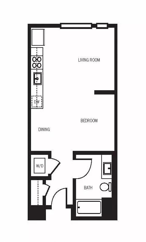 Studio A1 631 floor plan
