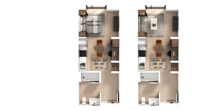 View Studio The U at California-422 floor plan