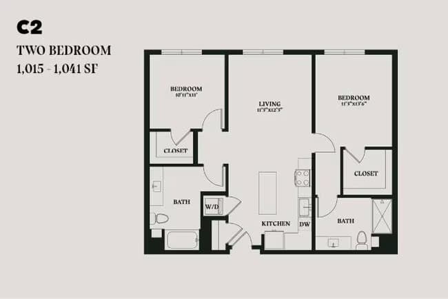 Alba Two Bedroom C2 463 floor plan