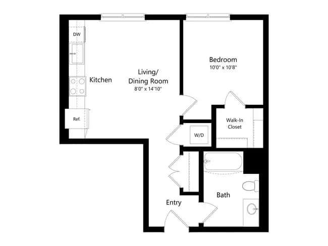 1 Bed • 1 Bath 229 floor plan