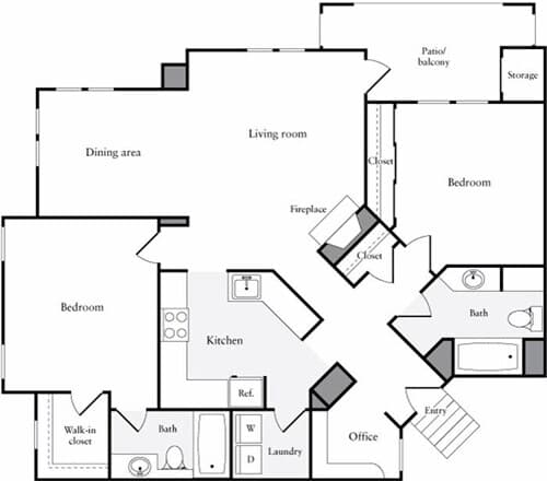 2 Bedrooms E 04-337 floor plan