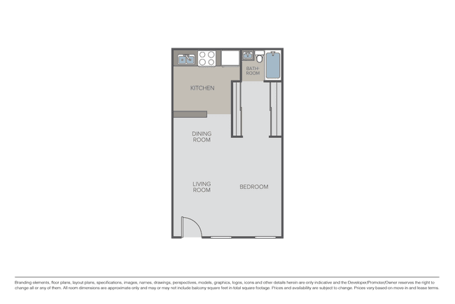 Studio • 1 Bath
3D Tour 406 floor plan