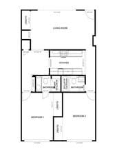 2 Beds, 2 Baths Model floor plan
