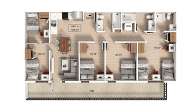 4 Bedroom | 2 Bath A Shared-Premium floor plan