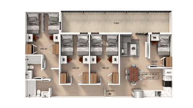 4 Bedroom | 2 Bath B Shared-Standard floor plan