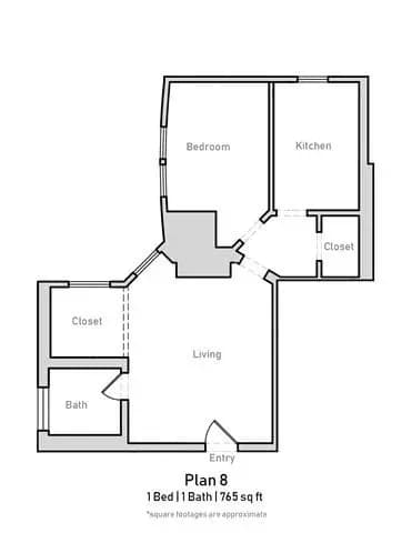 1 Bed • 1 Bath 305 floor plan