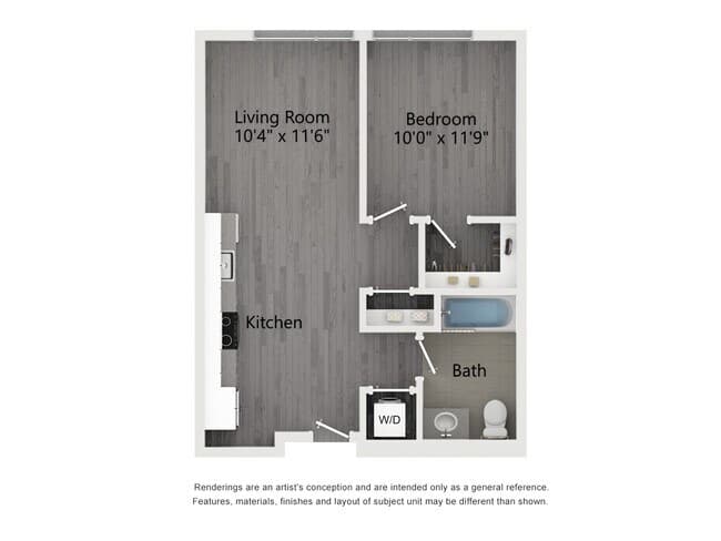 1 Bed • 1 Bath 616 floor plan