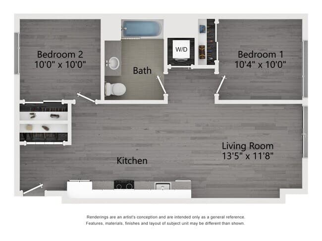 2 Beds • 1 Bath 339 floor plan