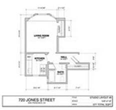 Studio, 1 Bath Model floor plan