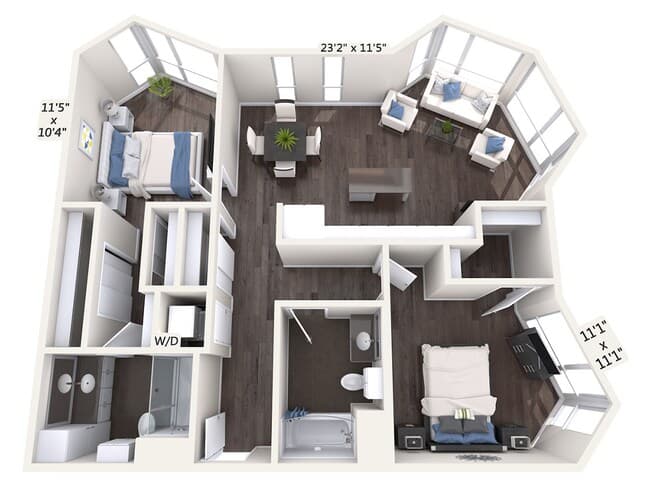 B8_Corner Unit_1111 00W-378 floor plan