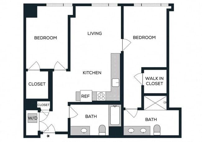 2 Beds • 2 Bath 931 floor plan