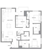 3D w/ Balcony 60-0222 floor plan