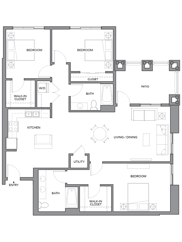 3F w/ Balcony 04-1115 floor plan