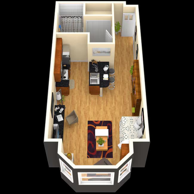 Studio • 1 Bath 0914 floor plan