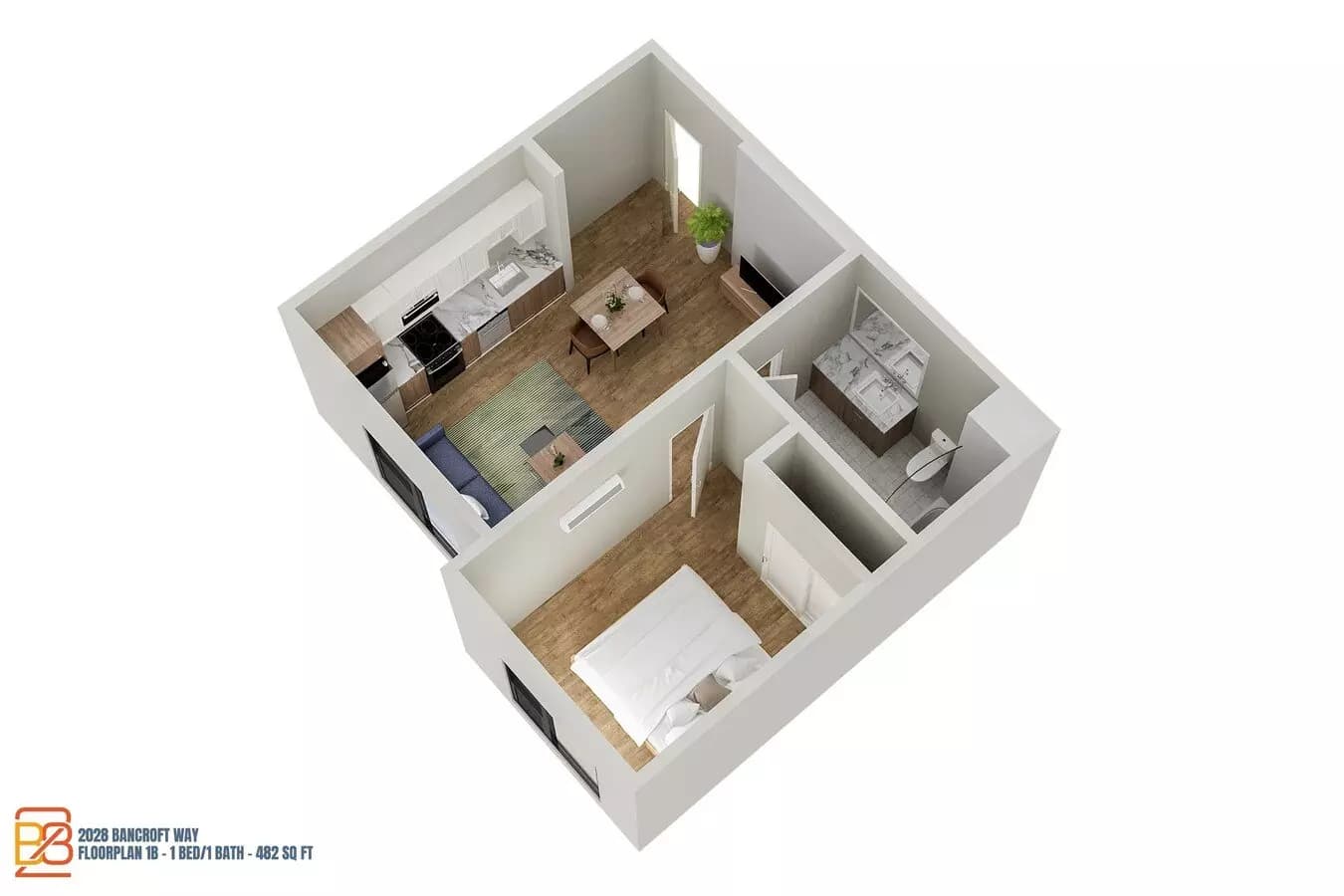 1B 505 floor plan