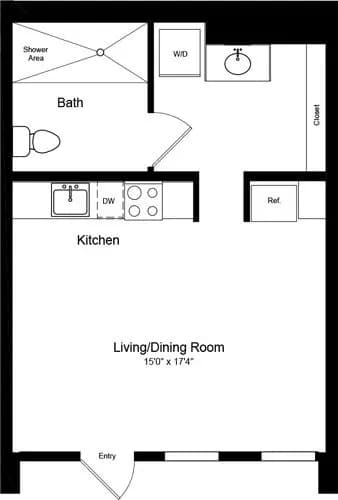 Studio A N-L18 floor plan