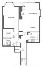 1 Bed, 1 Bath W1109 floor plan