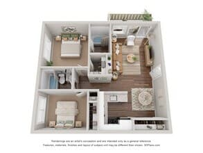 2 Bed 2 Bath 039 floor plan
