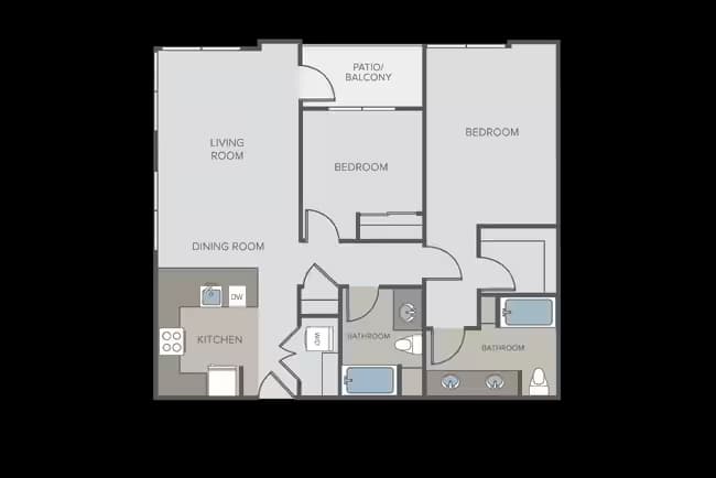 2 Beds • 2 Bath
3D Tour 6904 floor plan