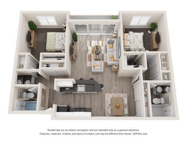2 Beds • 2 Bath A200 floor plan