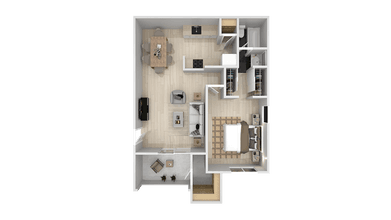 1 Bedroom 1 Bath A 117 floor plan