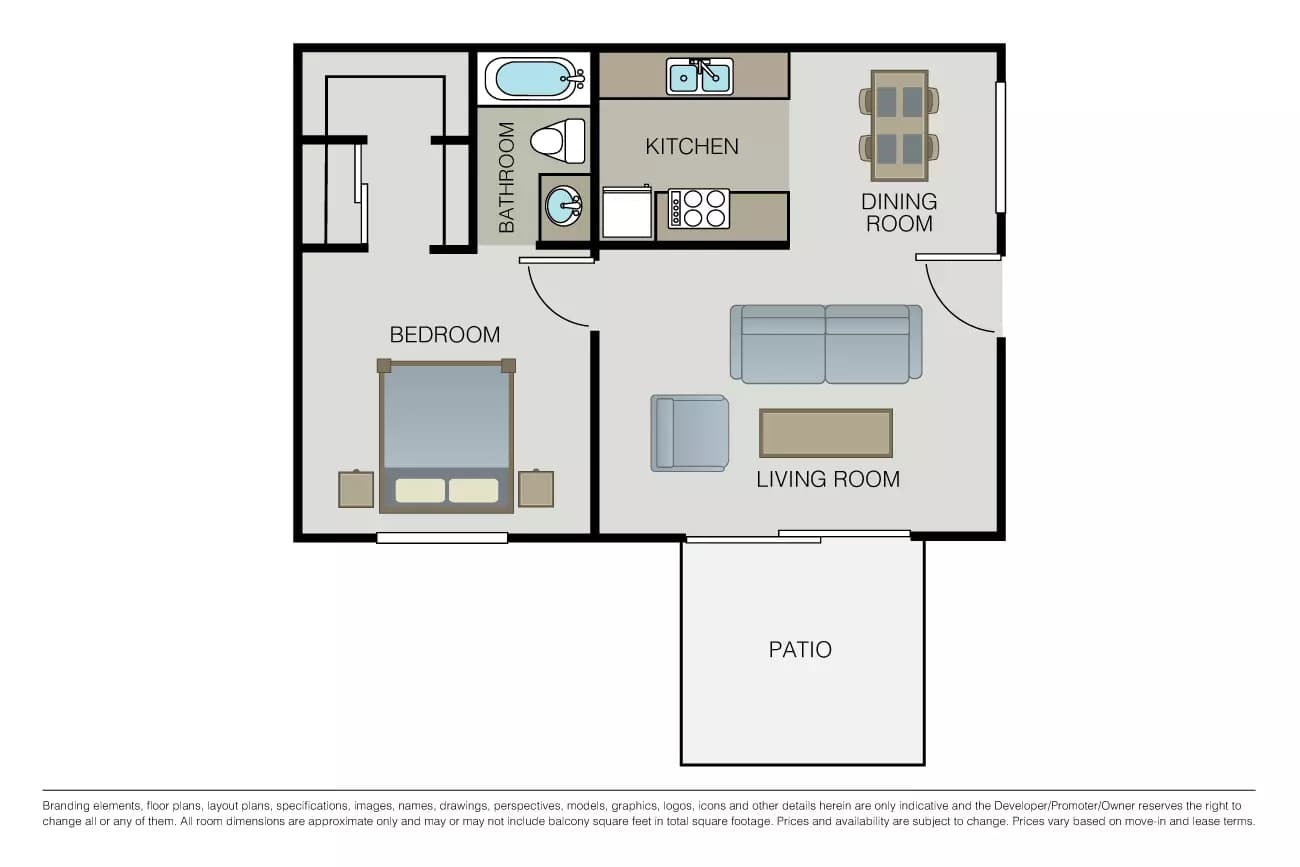1 Bed • 1 Bath
3D Tour 067 floor plan