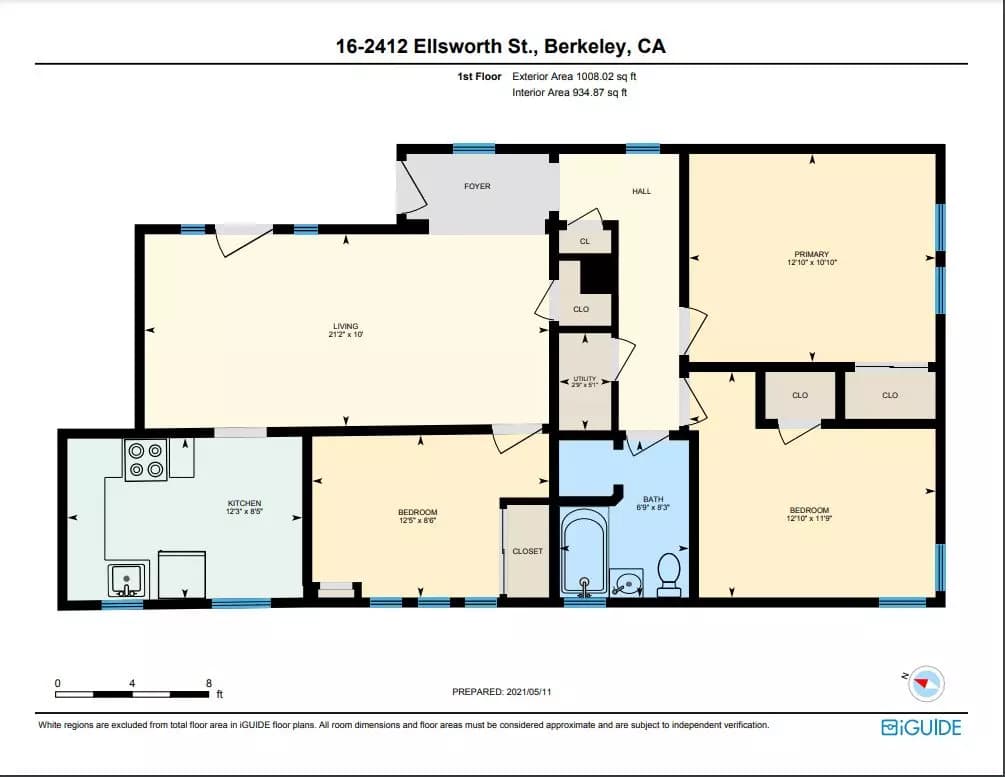 3 Bedrooms, 1 Bathroom 17 floor plan