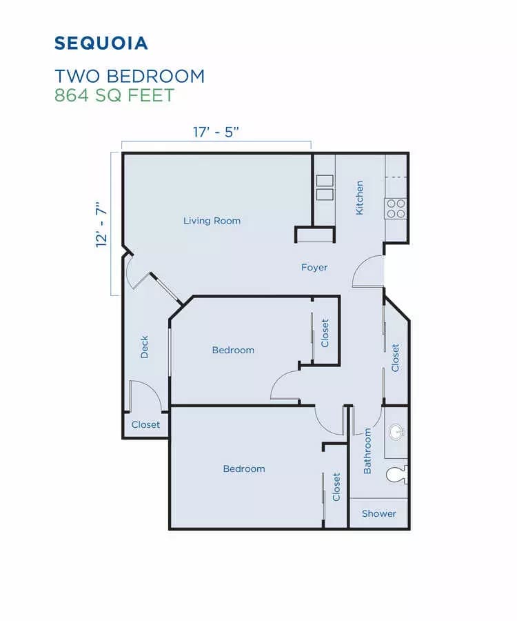 Two Bedroom (Sequoia) 135 floor plan