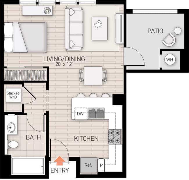 River View II - Plan B 363 floor plan