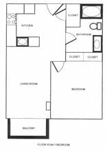 1 Bedroom 1 Bath 055 floor plan
