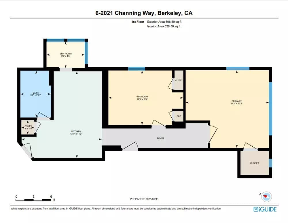 1 Bed, 1 Bath Model floor plan