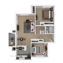 Two Bedroom One Bath 07A floor plan