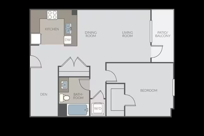 Plan 1G + Den 127 floor plan