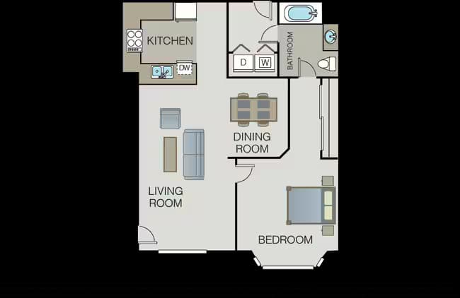 1 Bed • 1 Bath
3D Tour 8113 floor plan