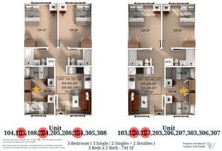 3 Bedroom | 2 Bath B Shared-Standard floor plan