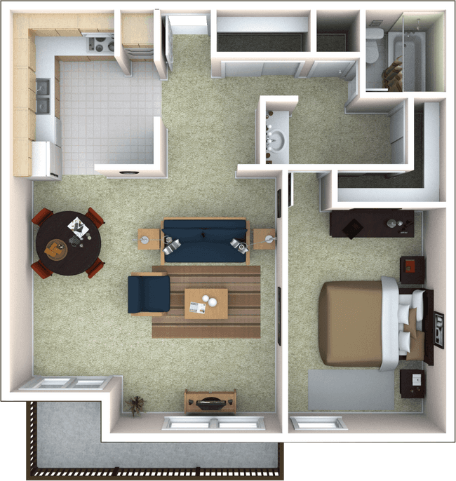 1 Bed • 1 Bath 320 floor plan
