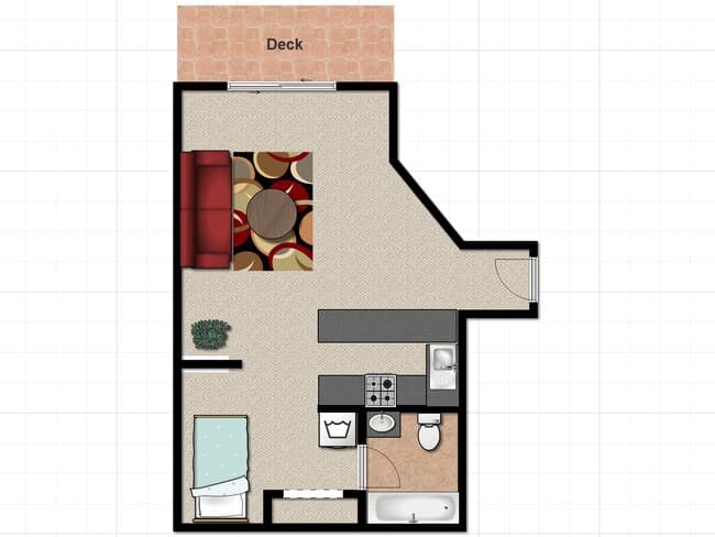 Studio Large floor plan