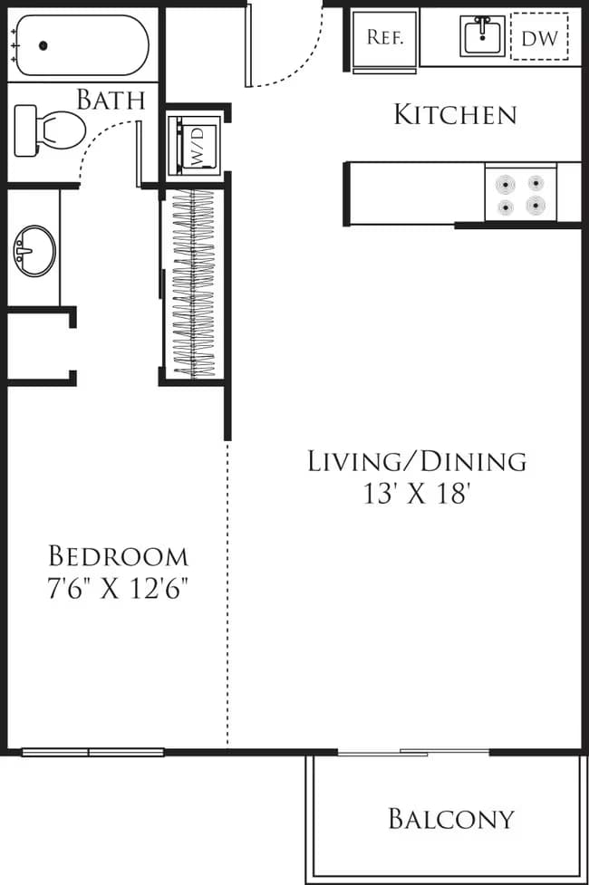 Studio B 003-303 floor plan