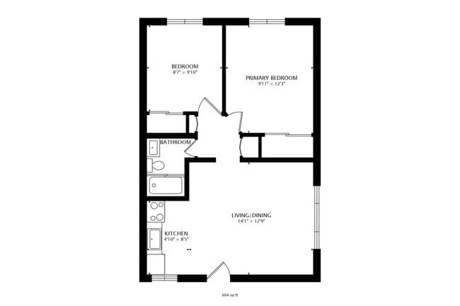 1 Bedroom 1125-34 floor plan