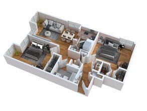 Two Bedroom IL3BR floor plan