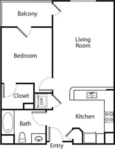 1 Bed • 1 Bath 3128 floor plan