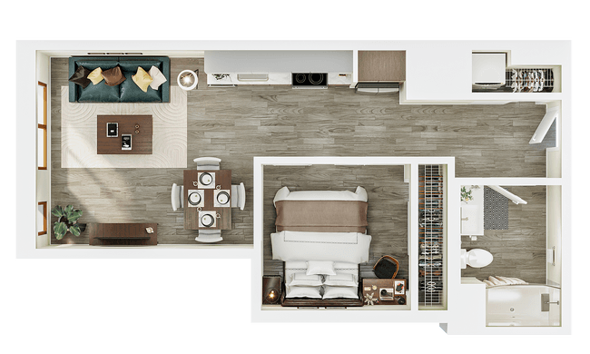1BR/1BA - A7 Private floor plan