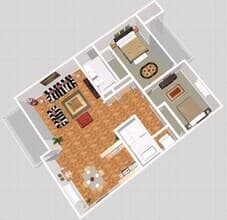 2 Bedroom/2 Bath floor plan