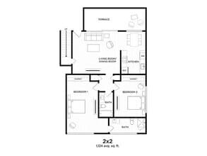 2x2 195-25 floor plan