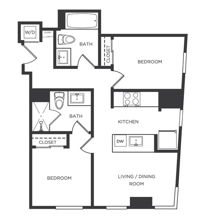 2 Bed/2 Bath-MM 1127 floor plan