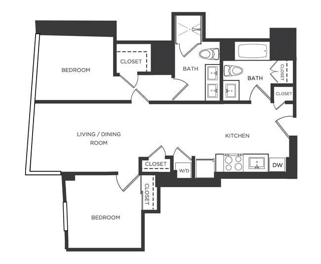 2 Bed/2 Bath-W 0923 floor plan