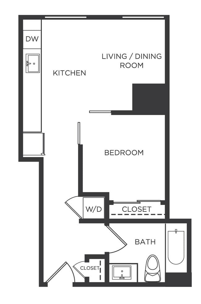 Jr 1 Bed/1 Bath-PP 0933 floor plan