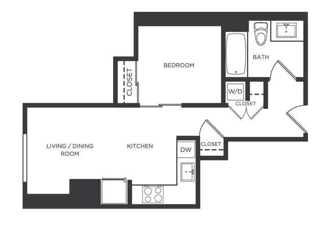 Jr 1 Bed/1 Bath-V 1219 floor plan