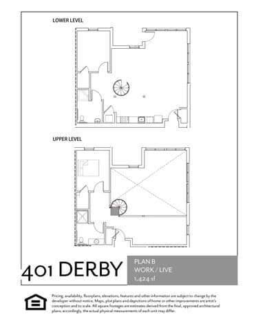 Work/Live 2BR/2BA B 105 floor plan